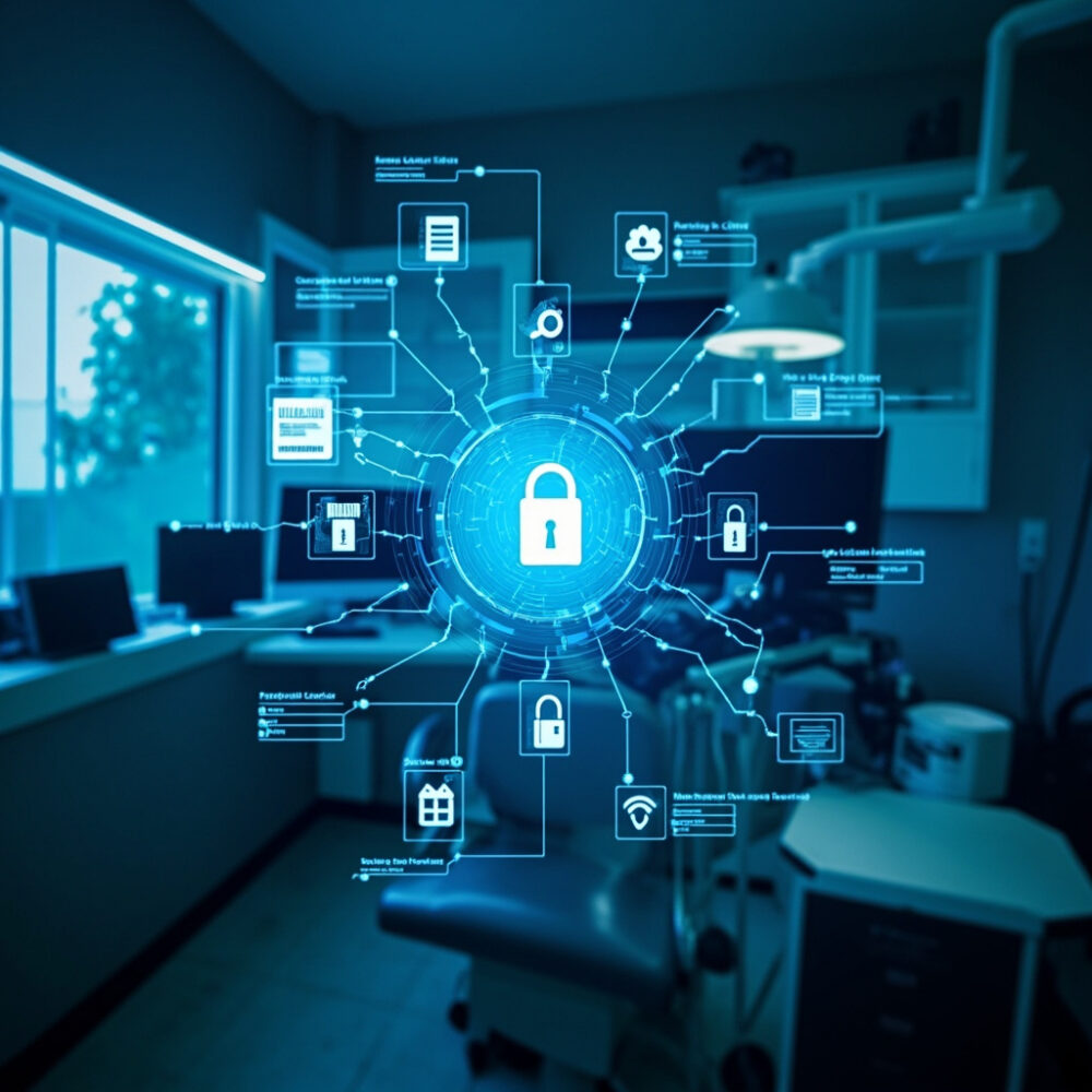 Dental practice security infrastructure protecting against cyber threats