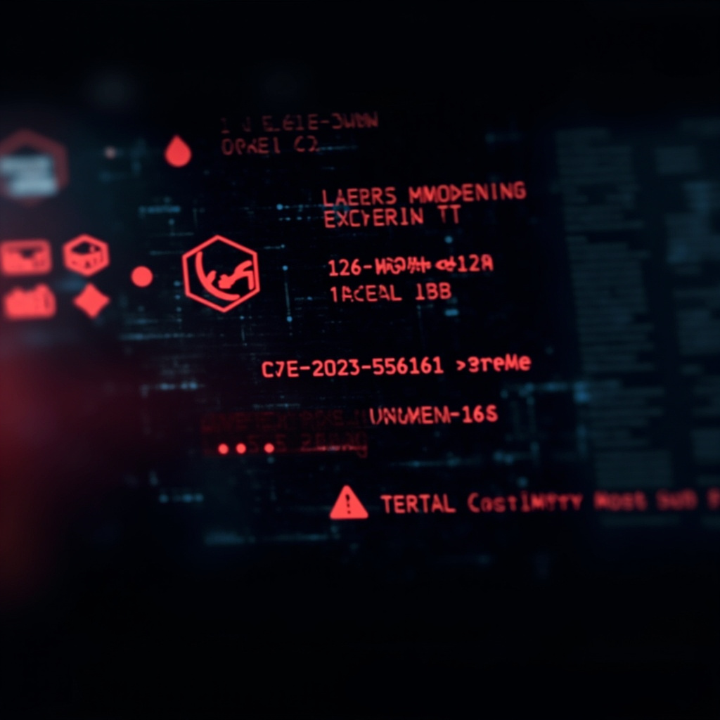 Cybersecurity alert dashboard showing critical vulnerability