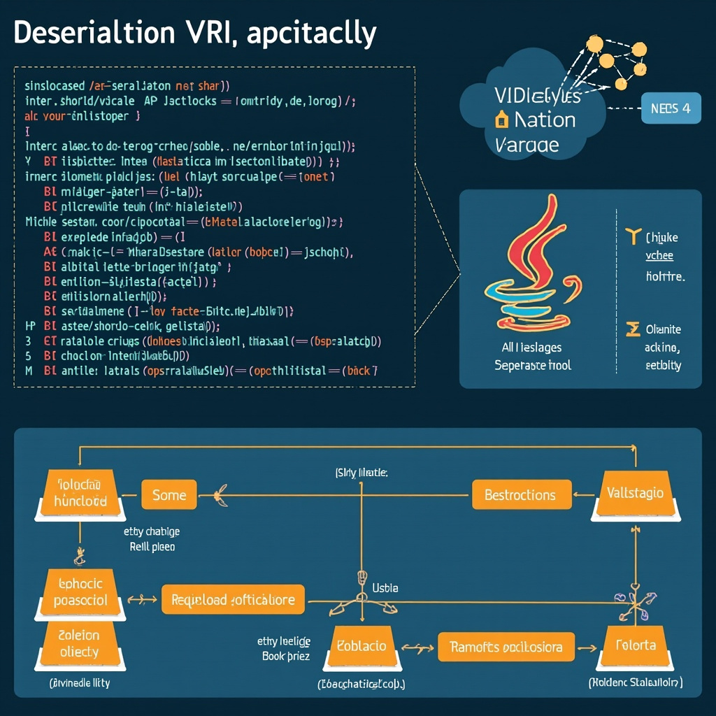Java vulnerability illustration showing deserialization attack vectors