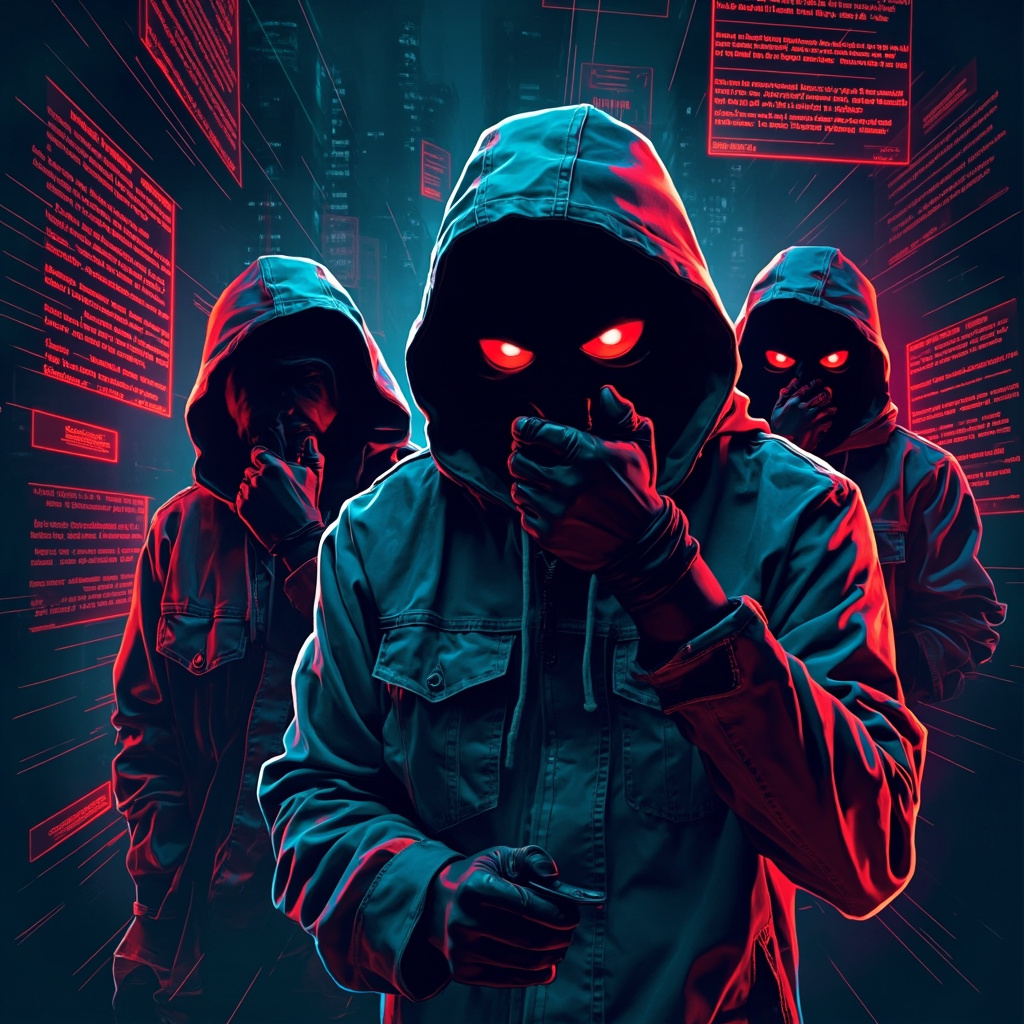 ShinyHunters hacker group cybercrime illustration