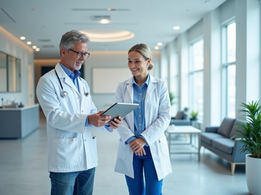 IT consultant reviewing a security assessment with a dental practice manager