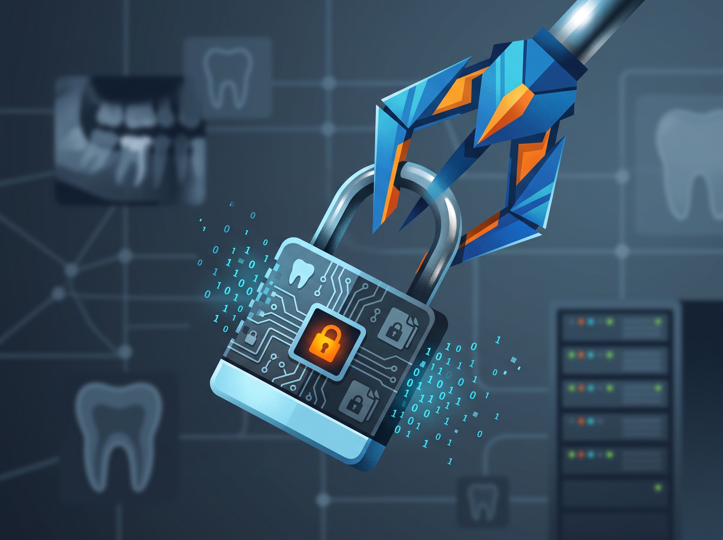 Ransomware Strikes Dental Practices — concept image