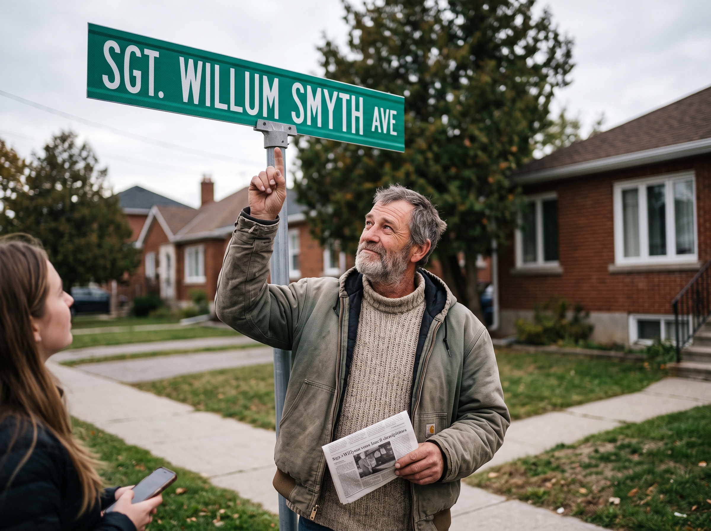 Town names street after war hero, but misspells his name — context image