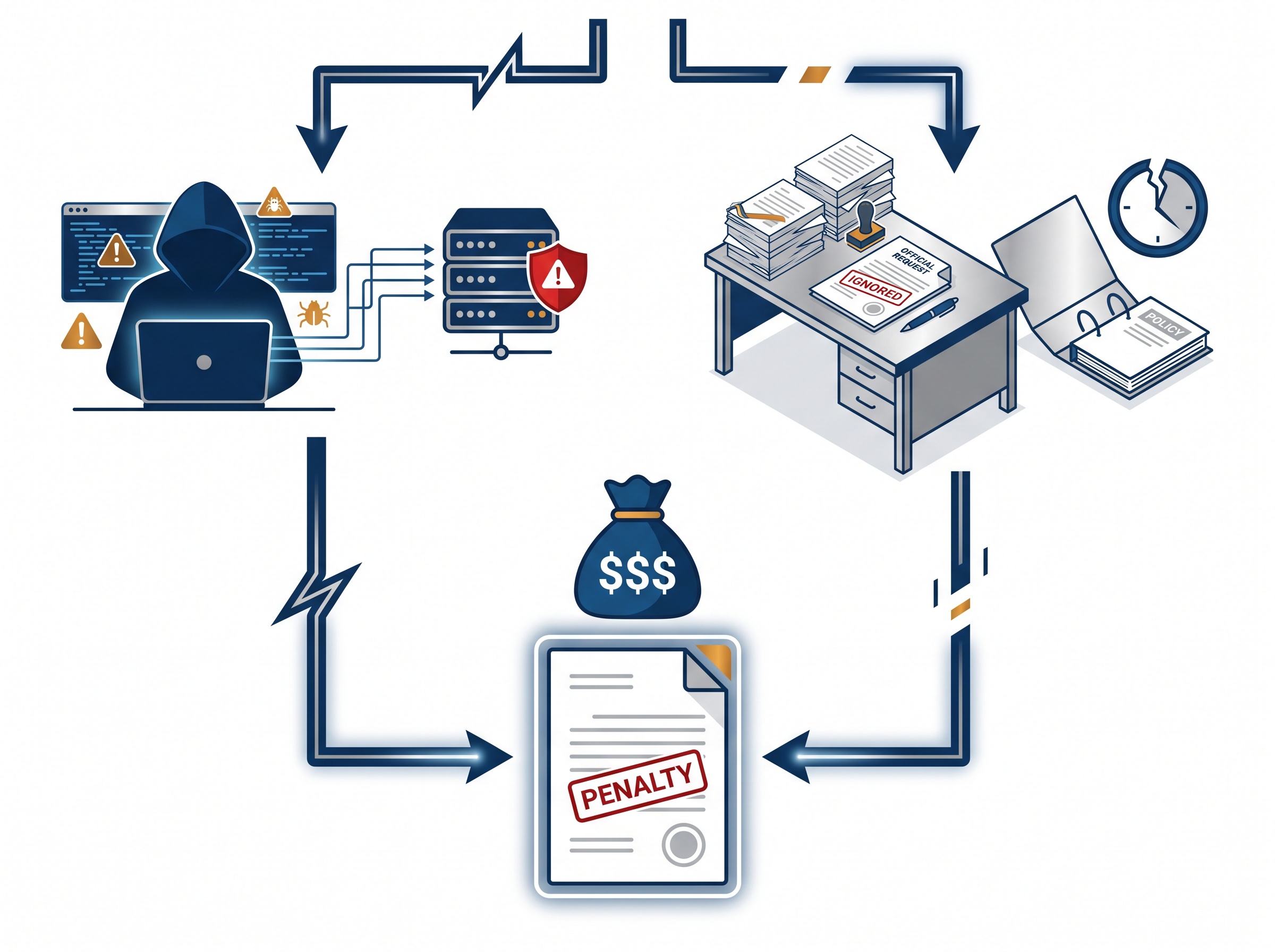 Two roads to a HIPAA penalty: a cyberattack and a simple administrative failure to provide records or keep policies