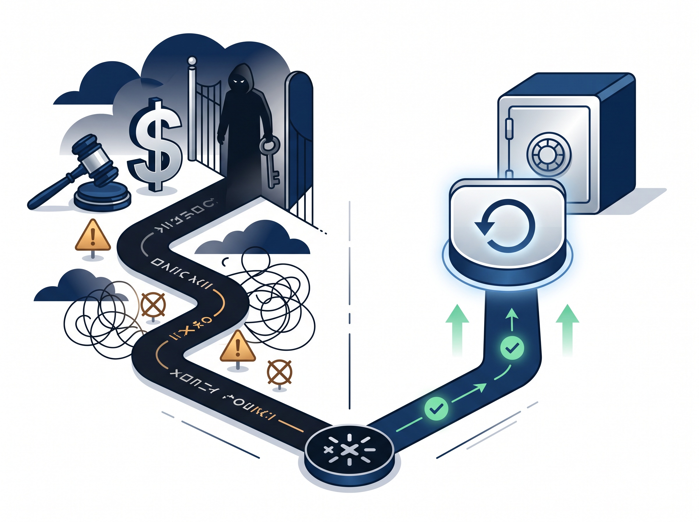 Two paths out of ransomware: a risky payment path and a clean restore-from-backup path